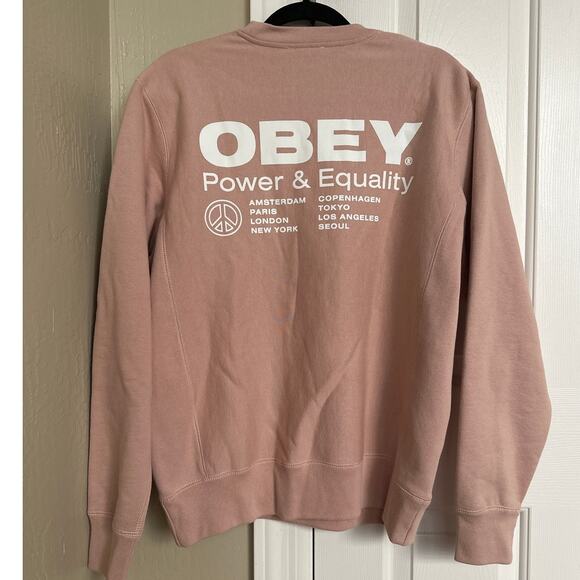 NWT Urban Outfitters Blush Pink Obey Sweatshirt Small - Picture 4 of 6